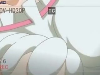 Rollig anime wird mund gefüllt von riesig penis