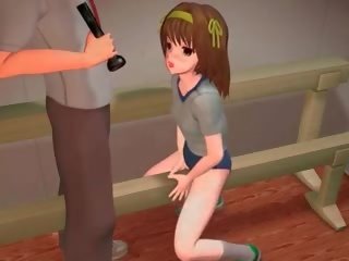 Animen hentai studenten körd med en baseboll bat