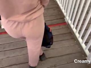 I barely had time to swallow superior cum&excl; Risky public adult movie on ferris wheel - CreamySofy