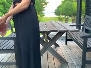 X rated clip with stepdaughter before she leaves to school - morning outdoor quickie&comma; projectsexdiary